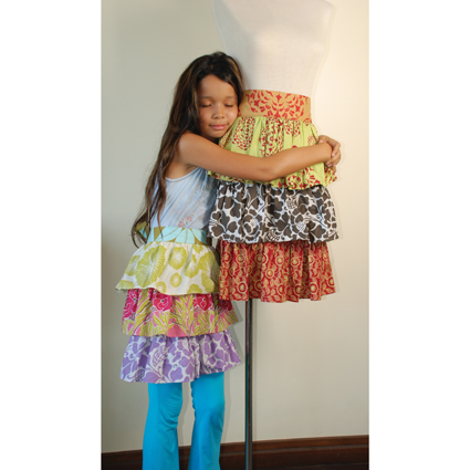 BALINESE LIGHTER HUED TRIPLE LAYER APRON IN CHILD SIZE